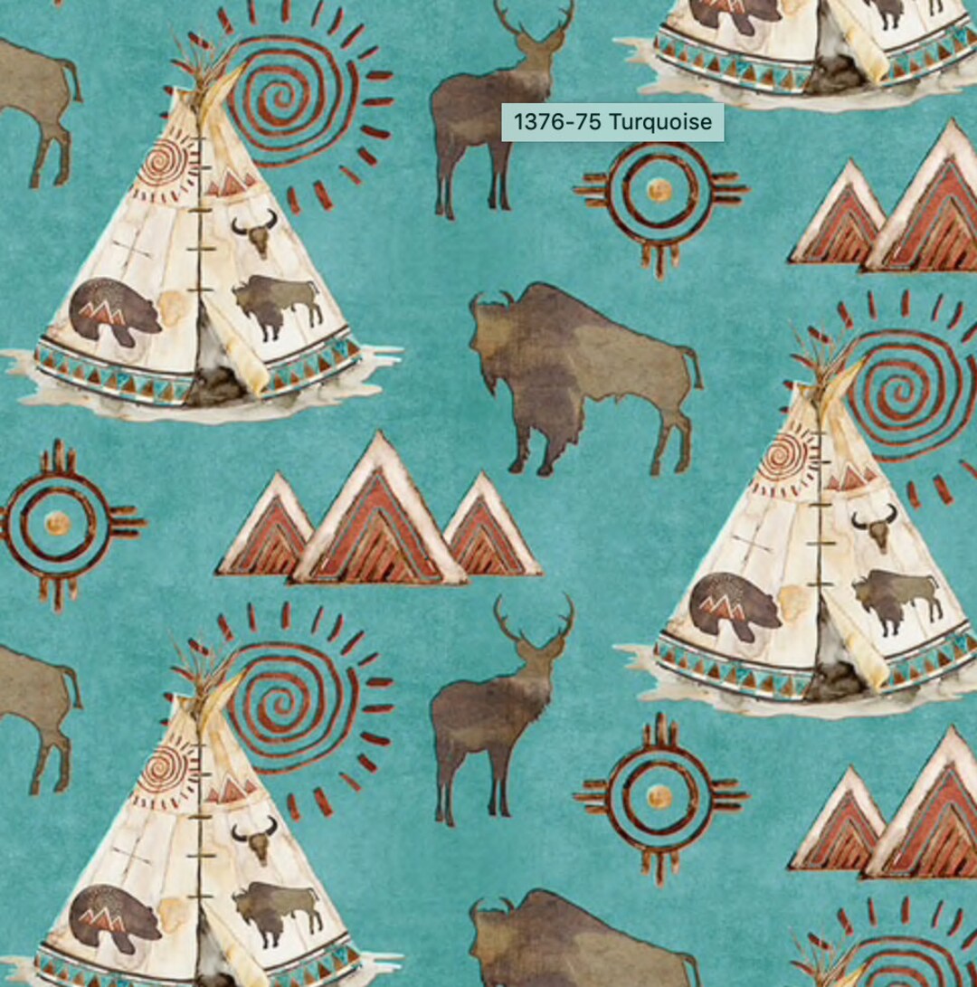 Native American Design Featuring Teepees Buffalo and Elk - Etsy native-american-design-featuring-teepees-buffalo-and-elk-etsy