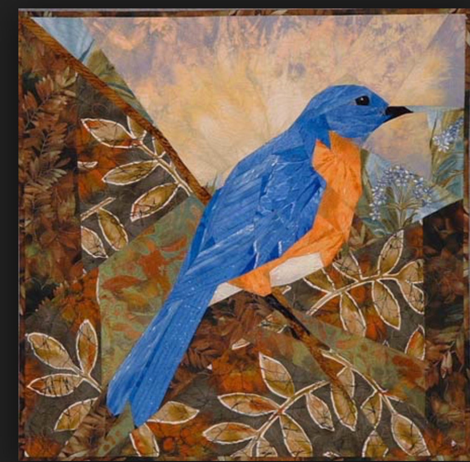 Blue Bird pattern by Ruth Powers. Etsy