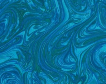 Aqua and green marbled fabric from Michael Miller fabrics.