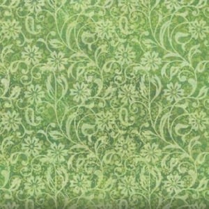 Garden of Dreams in floral green. By Jason Yenter and In the Beginning Fabric.
