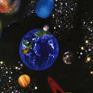 A fabric for those outer space fans.  Great for pillow cases for the grandkids.
