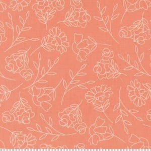 Abloom line of fabric  by Corey Yoder for Moda. Color is described as coral.
