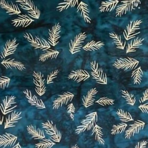 Kaufman&#39;s North Woods Batik line in a blue lagoon color in a with silver accents.