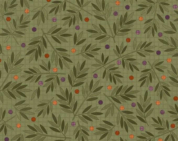 Fall Flanel Pattern Autumn Harvest Flannel With Green Leaves and Berries. Fall Flannel by ...