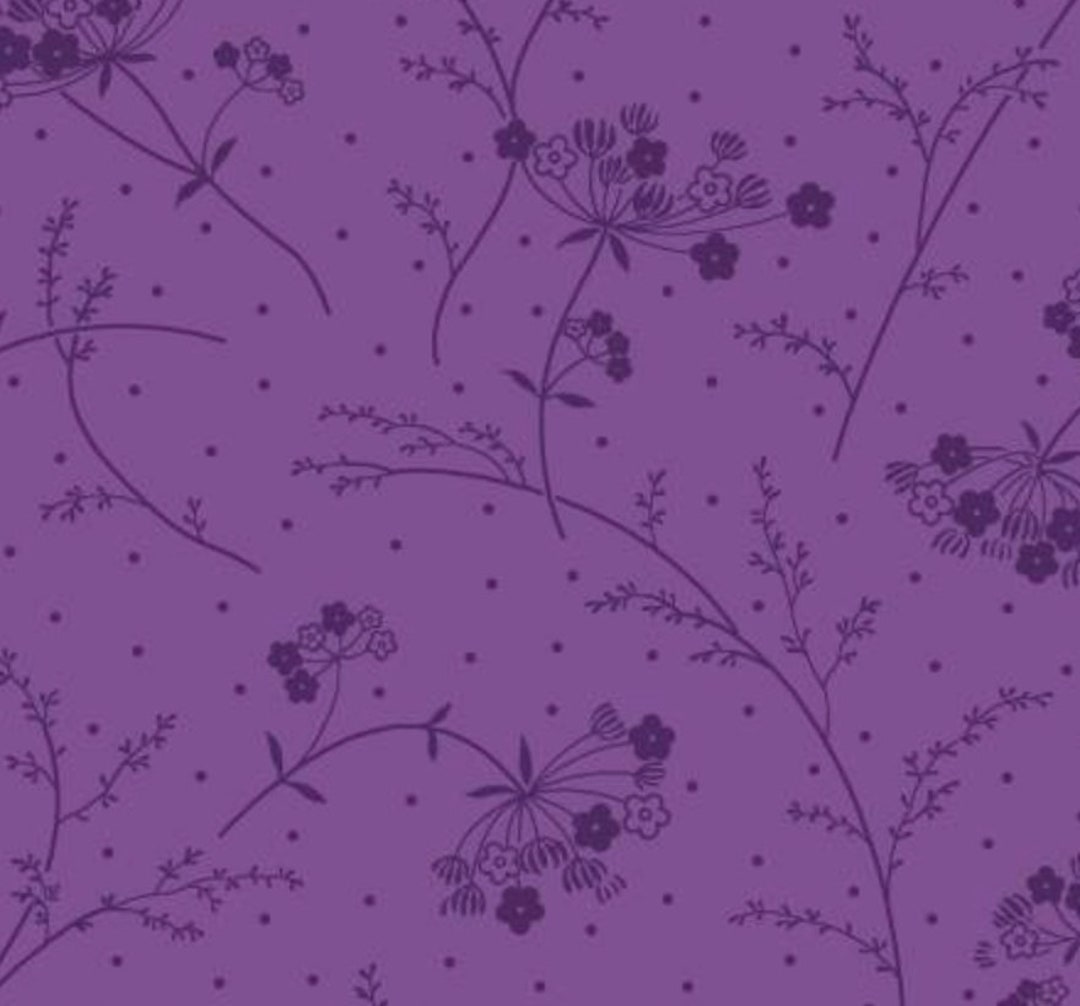 Purple on Purple Flower Fabric Part of the Kimberbell Line. Etsy