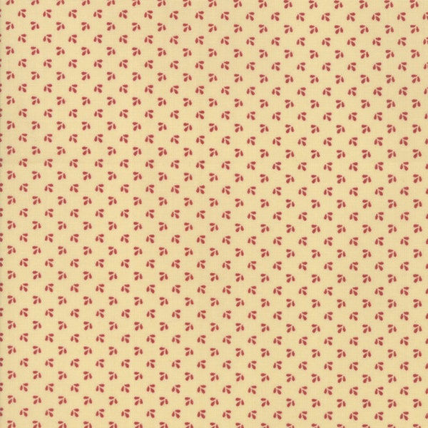 A reproduction fabric "Harriets Handiwork" in  a bisquit color with tiny pink design.