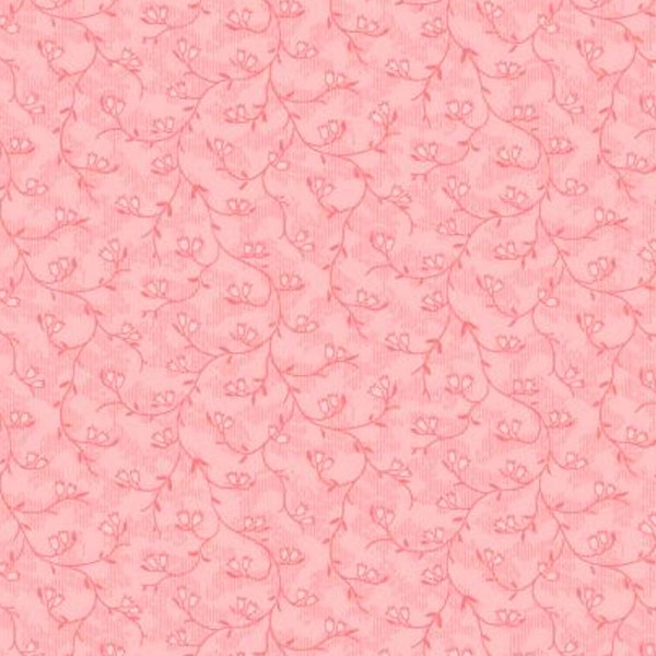 A delicate pink vine design from Kaye England. Part of the "Pathways" line for Wilmington Fabrics.