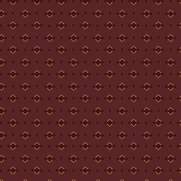 Reproduction fabric by Kim Diehl.  A wine colored fabric in the Ester's Heirloom line.