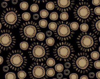 Black geometric circles and dots