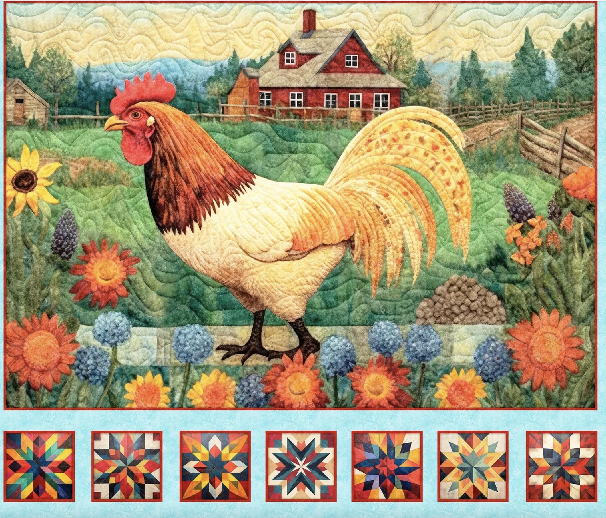 Quilting Treasures "Heartland"  rooster panel.