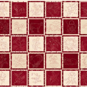 A great line by Stacy West for Henry Glass Fabrics. The line is called &quot;Memories in Redwork&quot;.
