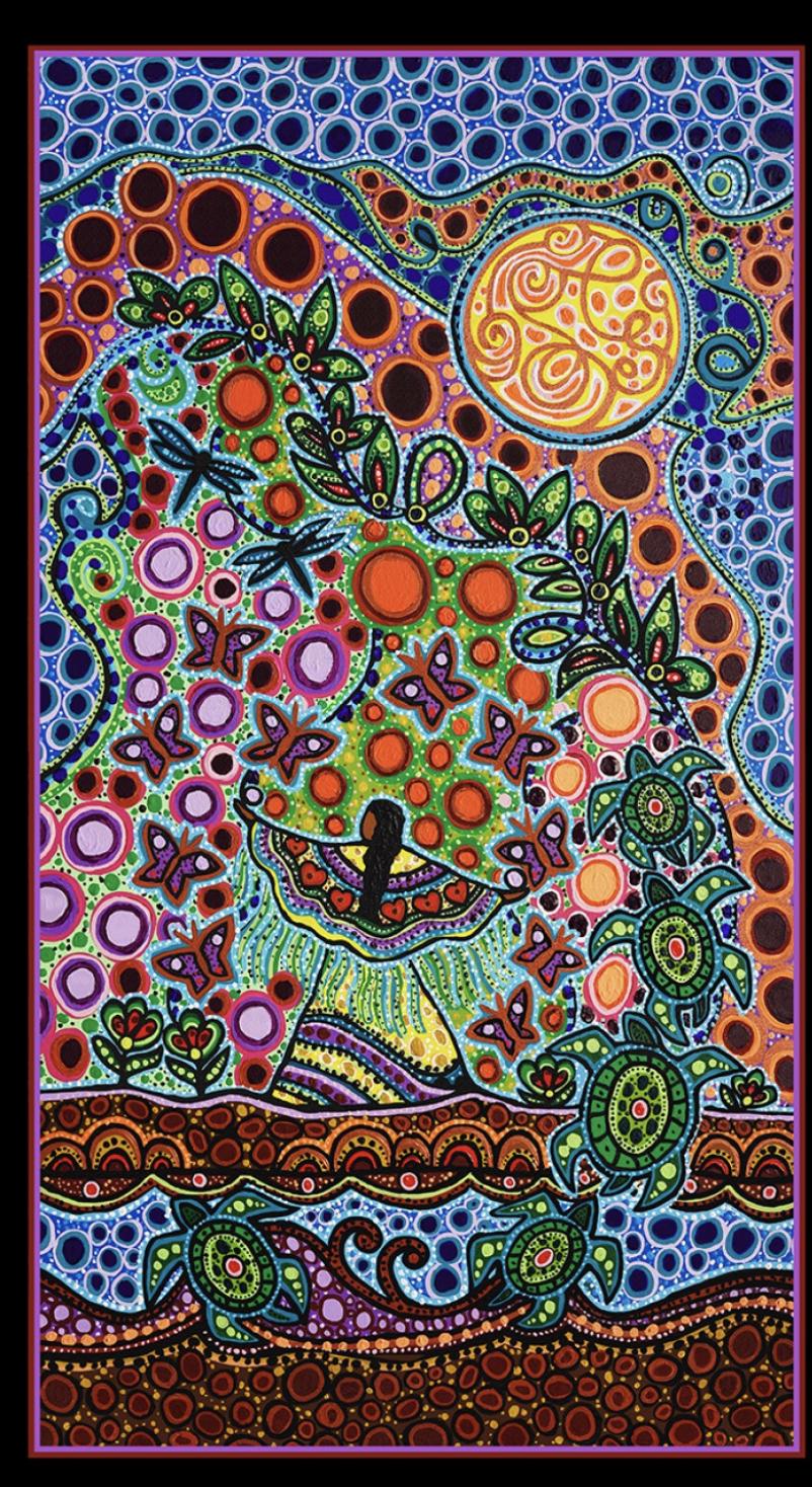 Native design panel "Strong Earth Woman".