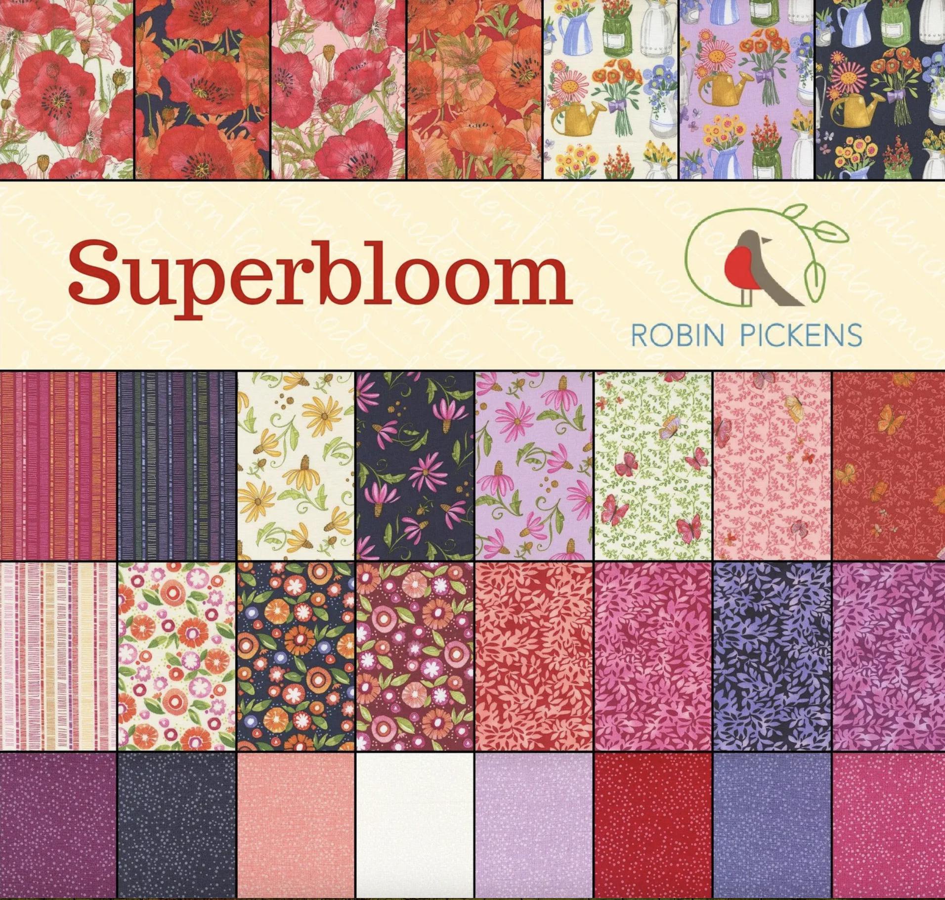 Robin Pickens Line of Fabric Called "superbloom". Jelly Roll From Moda ...