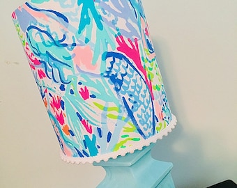 Lilly Pulitzer Pottery Barn Mermaid Cove Lamp shade only!