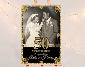 50th Anniversary Foam Board Sign with Photo