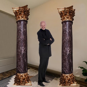 Cardboard Life Size Cardboard Cutout Column Props With Easel on the Back, great entryway decorations for weddings, or events