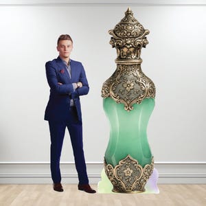 Magic Green Potion Bottle Prop cardboard cutout, easel on the back so it will stand