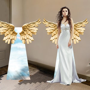 Angel Wings Cardboard Cutout prop with easel on the back