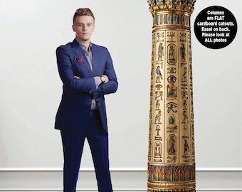 Egyptian Column Cardboard Cutout Prop Ancient Pillar Standee Stage Decor