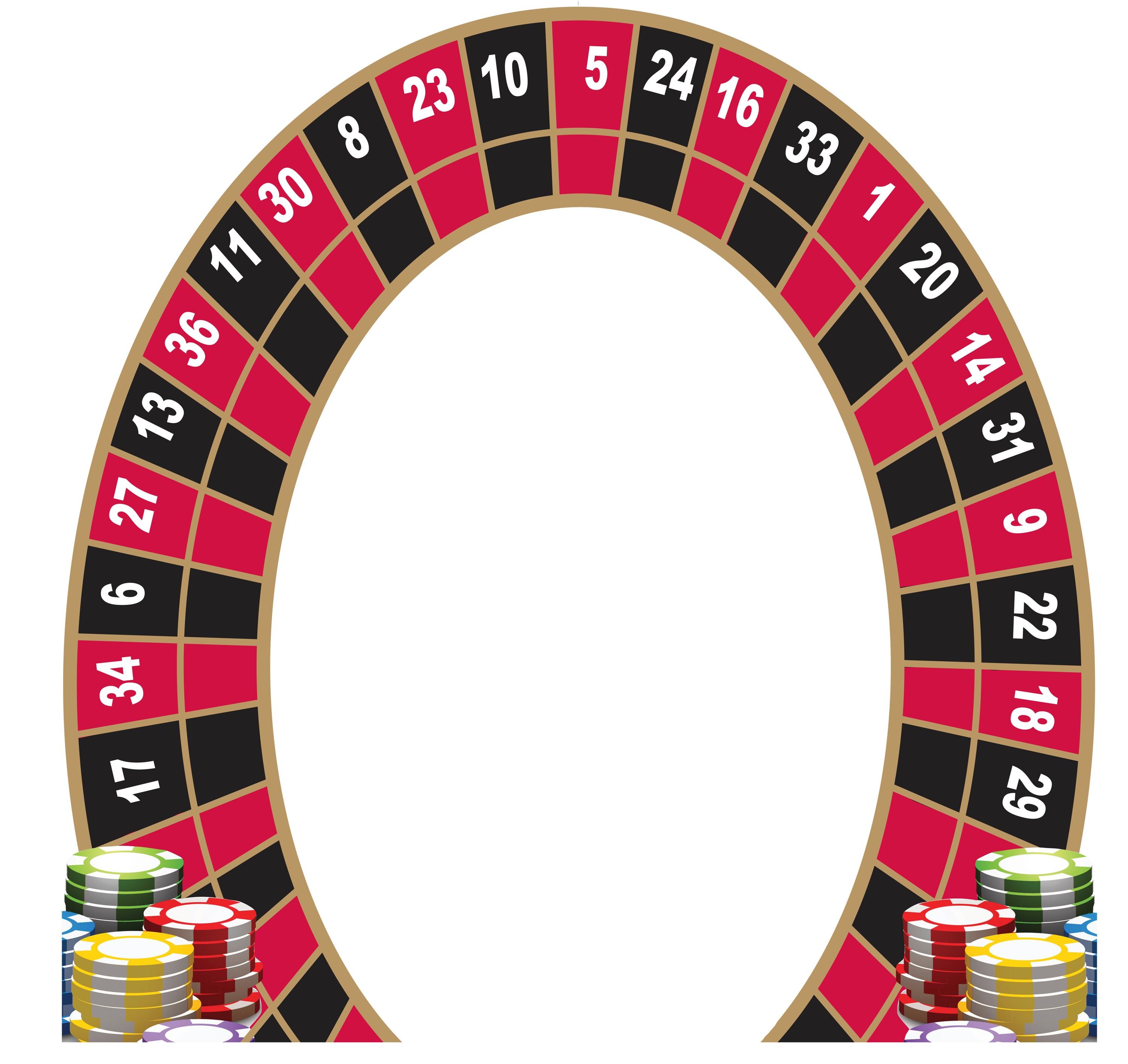 Giant Roulette Wheel Arch Cardboard Cutout Prop, Easels on the Back ...
