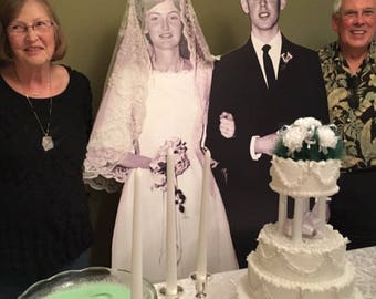 40th Wedding Anniversary Standup Life Size photo, Anniversary standup prop, custom cardboard cutout of the couple from their wedding day