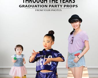 2026 Graduation Through the Years Life Size Photo Standup Prop with easel on the back