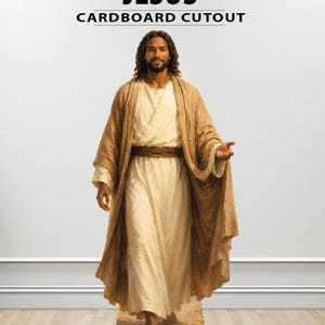 African American Jesus Life Size Cardboard Cutout, Church Holiday Photo Prop
