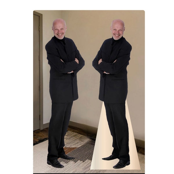 Custom Life Size Cardboard Cutout Prop Personalized from your photo, full body cutout with easel on the back