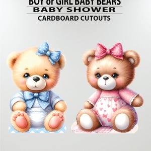 Teddy Bear Baby Shower Cutout, Boy Girl Nursery Cardboard Stand Prop