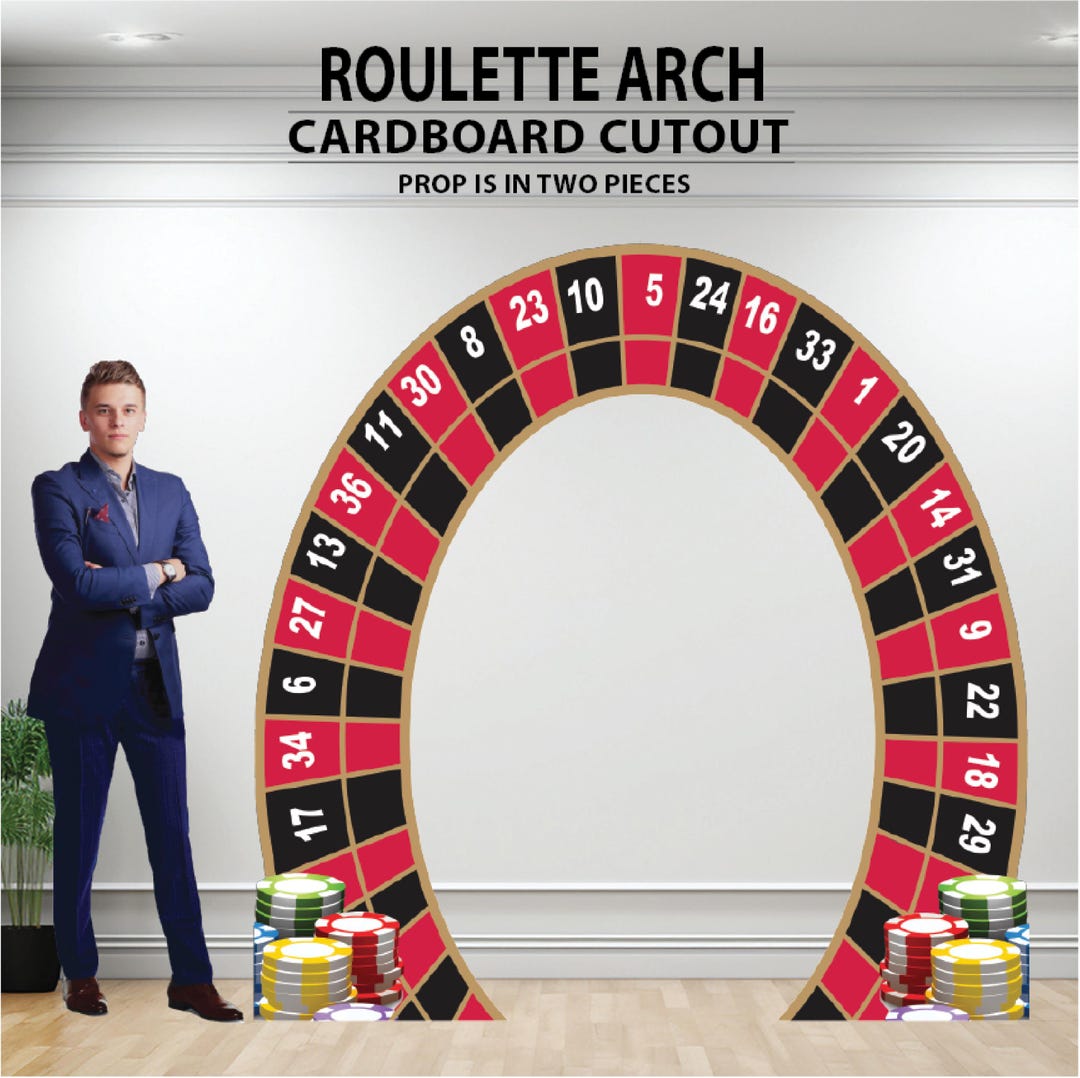 Giant Roulette Wheel Arch Cardboard Cutout Prop, Easels on the Back ...