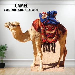 Camel Cardboard Cutout prop in two pieces with easel on the back to make it stand - 72 inches tall x 73 inches wide