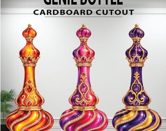 Genie Bottle Cardboard Cutout Arabian Nights Theme Party Prop