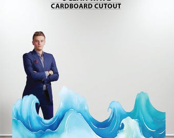 Standup Ocean wave cardboard cutout with easel on the back