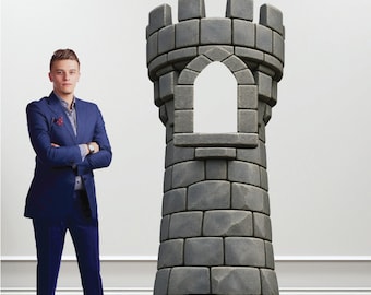 Turret Custom Castle Flat Tower Life Size Cardboard Cutout Prop
