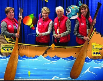 Canoe Cardboard Cutout Standup Prop Camp Decor Photo Booth Backdrop