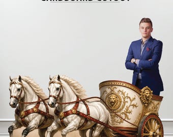 Roman Chariot Cardboard Cutout Photo Booth Prop Ancient Greece Party Decoration