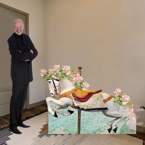 Carousel Horse cardboard cutout with easel on the back