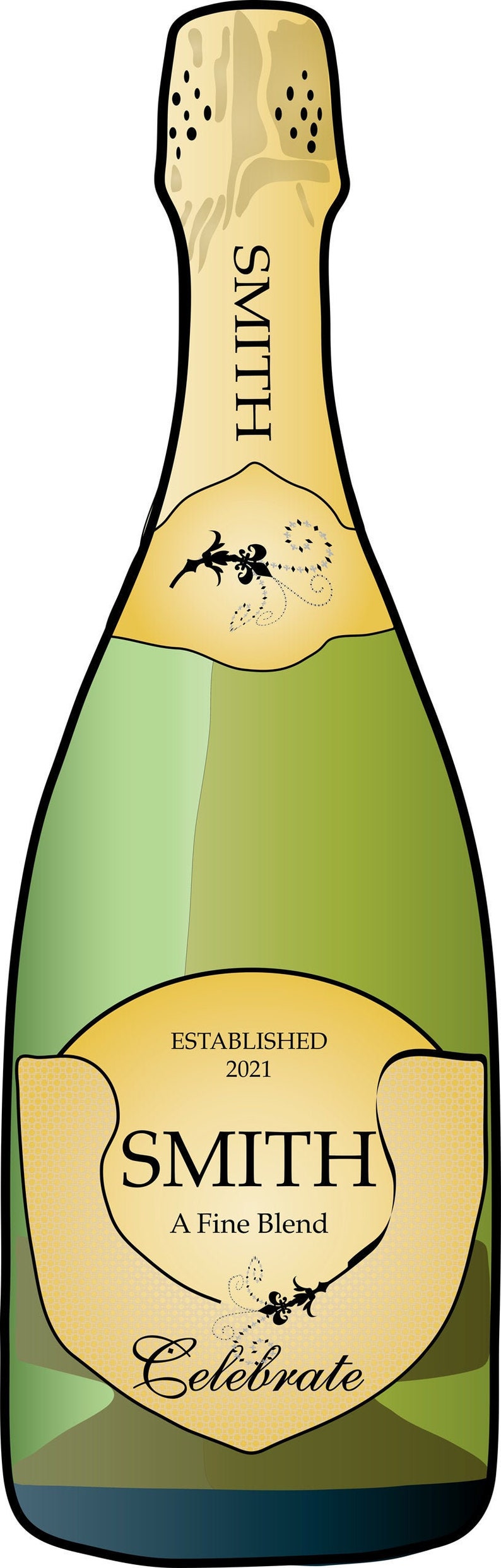 Giant Champagne Bottle Cardboard Cutout Customized With Your - Etsy