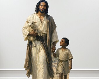 Jesus Cardboard Cutout Good Shepherd Sunday School Bible School Prop Standup