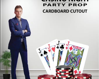 Casino Night Four Jacks cardboard cutout. Finished size is 50" wide x 42" tall