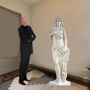 Greek statue cardboard cutout free standing with easel on the back