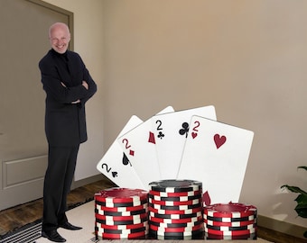 Casino Night Playing Cards cardboard cutout party prop Finished size is 50 inches wide x 42 inches tall