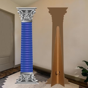 Columnas ornamentadas recortadas de cartón con caballete en la parte posterior, excelentes decoraciones de entrada para bodas o eventos