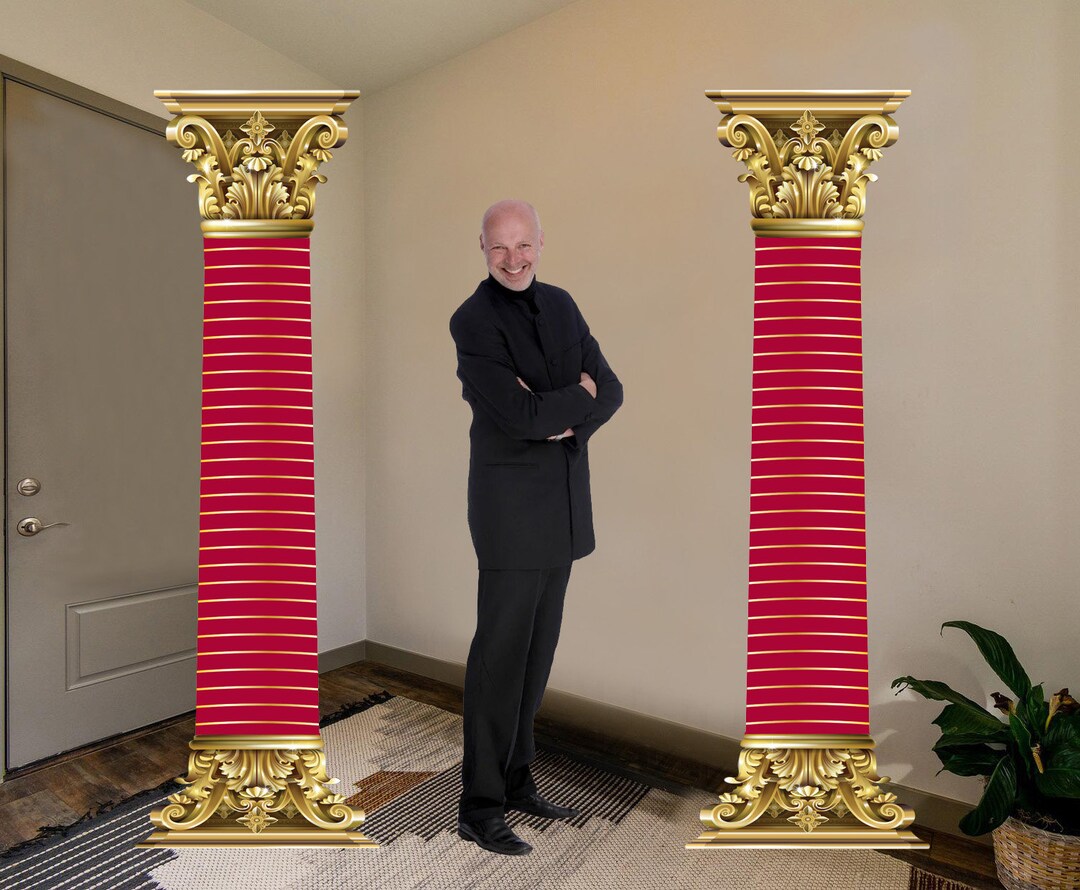 Two Cardboard Life Size Cardboard Cutout Column Props With Etsy