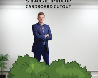 Green Bush flat cardboard cutout with easels on the back