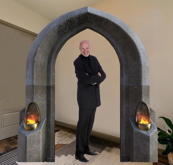 Cardboard Cutout Archway, Two Pieces, Free Standing With Easel on