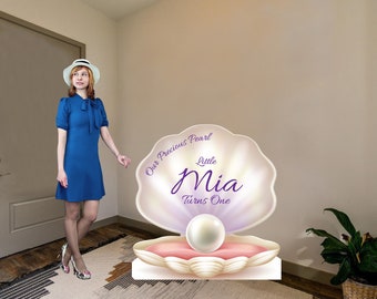 Mermaid Party Decor Under the Sea Clam Shell Cardboard Cutout Prop