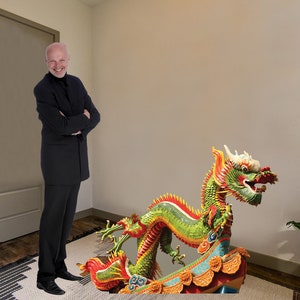 Chinese Dragon cardboard cutout free standing with easel on the back