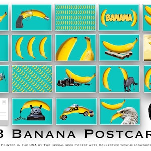 18 Bright Beautiful Banana Postcards great for Scrapbooking, mailing as Post Cards or collage kits