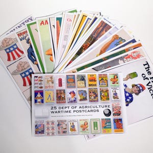 Department of Agriculture Wartime Postcard Set - Set of 25 Postcards - Vintage - Scrapbooking Post Cards - Historical - WPA